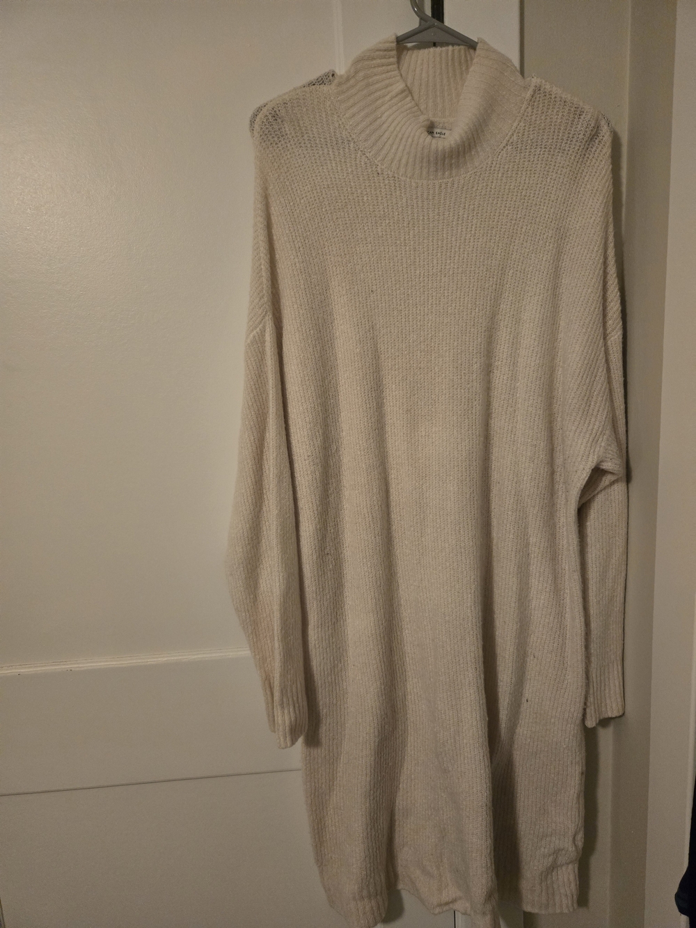 American Eagle Outfitters Cream Sweater Dress